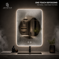 Miroir de salle de bain lumineux 50x70cm rétroéclairé sans cadre CCT à intensité variable avec anti-buée et écran tactile pour les grossistes européens par Joystar