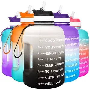 Camping Time Marker 2200ml Sports Motivational Water Bottle Frosted Plastic Gym and Outdoor Drinkware Hiking Unisex PETG