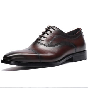 Chaussures habillées élégantes pour hommes en cuir véritable de haute qualité, rehaussantes, produits de marque authentiques - Product Image 1