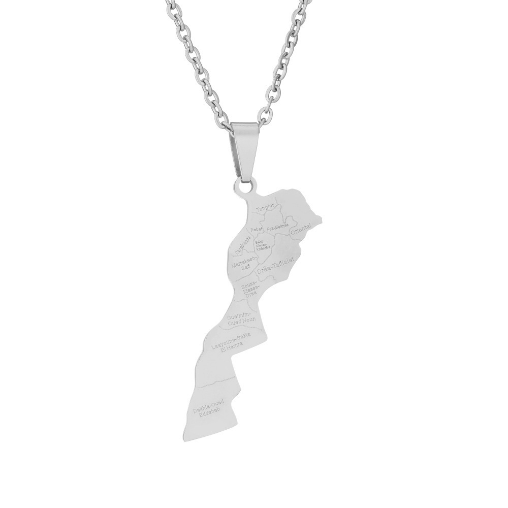 1 mapa de Marruecos plateado