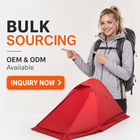 Tente de camping légère pour 1-2 personnes, imperméable, coupe-vent, 4 saisons, avec nylon enduit de silicone et poteaux en aluminium