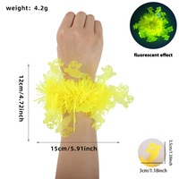 Corsage de poignet rose fluorescent le plus vendu, bracelet lumineux rose rouge à motif cool, populaire pour Halloween.