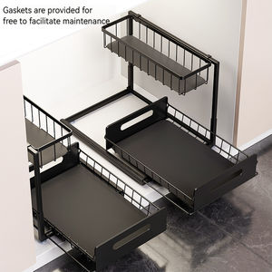 ตัวจัดระเบียบใต้ซิงค์แบบดึงออกได้ รุ่น CB009- 2 ชั้น ไม่ต้องเจาะ พร้อมแผ่นฟิล์ม/แผ่นดูดสุญญากาศ  ตัวเลือกสี - Product Image 5