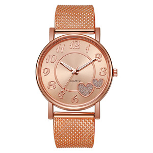 Reloj de cuarzo con esfera plateada y forma de corazón, correa de malla redonda, reloj de pulsera analógico para mujer, regalo de San Valentín - Product Image 4