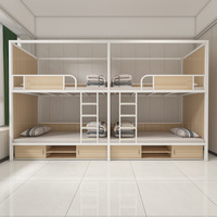 Lit superposé moderne en métal à deux niveaux pour appartement, hôtel, dortoir, école, chambre, loft, capsule de sommeil pour adultes