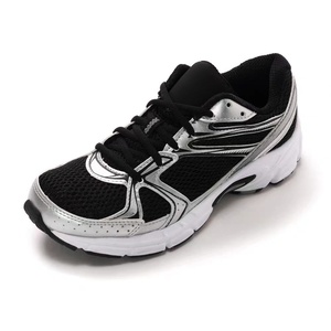Chaussures de course rétro unisexes en mesh avec détails irisés violets, amorti confortable, style Saucony Millennium, baskets décontractées et sportives - Product Image 5