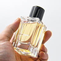 Flacon de parfum carré vide personnalisé 50ml 100ml Bouteilles de parfum en verre transparent avec bouchon en bois