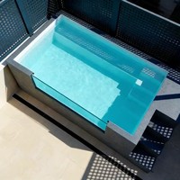 Piscine hors sol compacte en fibre de verre avec fenêtre en acrylique épaisse pour jardin, piscine extérieure, bain à remous, bassin de plongeon