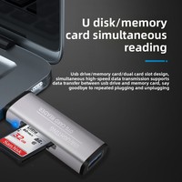 Lector de Tarjetas USB y Lightning, Lector de Tarjetas de Memoria de Doble Interfaz SD TF para iPhone, iPad y PC
