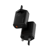 Chargeur rapide PD 25W avec indicateur LED, adaptateur de voyage, prise UK détachable, chargeur mural USB C portable pour iPhone et tous les téléphones Type-C