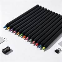 Ensemble de crayons de couleur personnalisés certifiés EN71 ISO, 16 pièces, mine arc-en-ciel, bois noir, 7 pouces, 5,0 mm, vente en gros directe d'usine