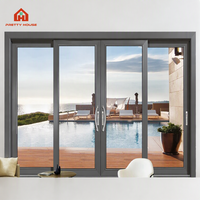Porte coulissante en aluminium sans rail Prettyhouse, moderne et personnalisée, à rupture de pont thermique, double vitrage trempé, extérieur en fibre de verre