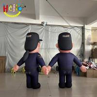 Costume de policier gonflable de dessin animé de marche gonflable d'événement publicitaire
