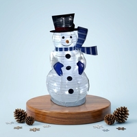 Ensemble de figurines de famille de bonhommes de neige lumineuses à LED, pliables, en fil de fer métallique, étanches IP44, pour décoration de jardin extérieur et de fêtes