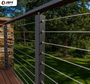 Poteau de garde-corps en fil noir mat SUS pour pont extérieur Escaliers de conception simple Système de garde-corps de câble en tube carré <span class=keywords><strong>Alu</strong></span> <span class=keywords><strong>Balustrade</strong></span> - Product Image 1