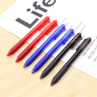 Stylo Gel Effaçable à Pression Latérale, Stylo à Friction Effaçable par Clic, Recharge Effaçable Rouge Bleu Noir 0.7MM, Stylo Effaçable à Bascule