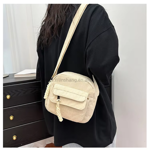 Hot Sale Corduroy Messenger Bags Fashion Solid Color Women's Adjustable <b>Strap</b> Campus Style <b>Shoulder</b> Crossbody Sling Bags - Product Image 6