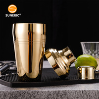 Shaker à cocktails 3 étapes en acier inoxydable 304 de style japonais épaissi, outils de barman, logo personnalisé, 410 ml, 510 ml