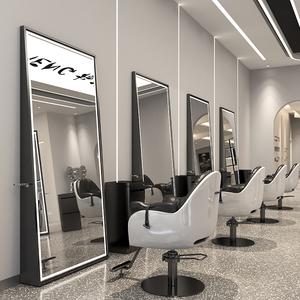 <span class=keywords><strong>Salon</strong></span> Berber Dükkanı Aynaları, Şık Kuaför Ayna İstasyonları, Özel Tek ve Çift Taraflı Işıklı Ayaklı Aynalar - Product Image 4