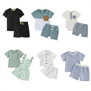Conjunto Casual de 2 Piezas para Niños, Camisa de Manga Corta para Verano, Todas las Temporadas, Poliéster/Algodón, 0-12 Años, Venta al Por Mayor Transfronteriza CN/Guangdong - Product Image 1