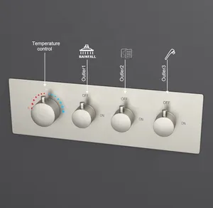 Kan Draaien Gelijktijdig Water Druk Thermostatische Diverter 3 Outlet Messing Douche Mengkraan Cartridge