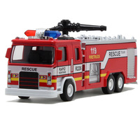 Camion de pompiers de simulation en métal moulé sous pression 1:32, modèle rétractable à rétrofriction, jouet de voiture de secours, cadeau