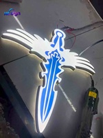 Enseigne en acrylique rétroéclairée par LED 3D personnalisée, transformateur, télécommande, cadre en acier inoxydable, étanche IP65, pour maison, bureau, bâtiments, mariage