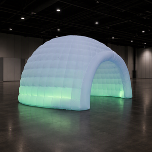 Carpa Domo Inflable Portátil <span class=keywords><strong>de</strong></span> PVC para Exteriores con Luz LED, 2 Ventanas, Impermeable, Protección UV, Fácil <span class=keywords><strong>de</strong></span> Instalar para Fiestas - Product Image 1