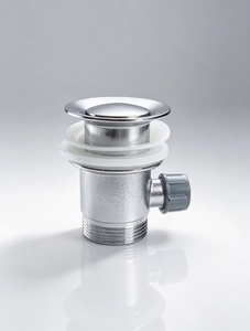Kit completo de válvula de desagüe emergente cromada moderna con rosca estándar de EE. UU. para lavabo de <span class=keywords><strong>baño</strong></span>, ideal para gabinetes de tocador de hotel. - Product Image 3