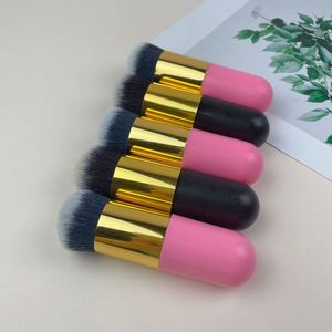 Mini Travel-Sized Vegan Cruelty-Free <b>Makeup</b> Brush Synthetic Bristles Blush Black Powder Loose Pressed Powder Brush - Product Image 5