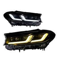 Feux avant de voiture style laser LCI modifiés pour BMW Série 5 G30 2018-2020, DRL jaune/blanc, pièces G30, installation facile