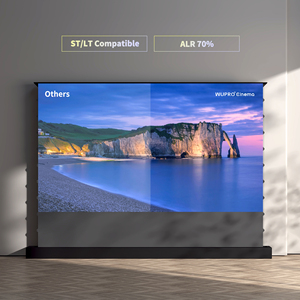 Hoa Kỳ Trong Kho Wupro Mềm <span class=keywords><strong>Matte</strong></span> Màu Xám PVC Alr Tầng Tăng Màn Hình Máy Chiếu 3D 4K 16:9 Thông Minh Động <span class=keywords><strong>C</strong></span>ơ Điện Màn Hình Chiếu - Product Image 6