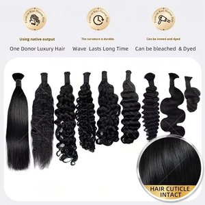Perruques et tissages en cheveux humains vierges brésiliens Mavis, bouclés profonds, double trame machine, style Body-Wave, trame nouée à la main, compatibles teinture/permanentation - Product Image 6
