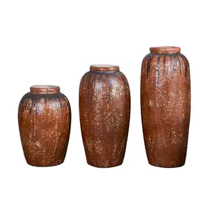 Vaso de chão moderno grande para plantas, jarrão de cerâmica oriental para mudança de grande fluxo, vaso de chão