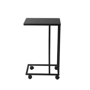 <b>C</b> Shape Side <b>Table</b> Metal Top Black Portable Console <b>Table</b> For Bedroom Living Room - Product Image 3
