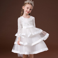 Robe de Princesse pour Filles en Dentelle et Perles, avec Nœud, pour Mariage, Fête, Cérémonie, Anniversaire, Soirée, Tutu pour Enfants