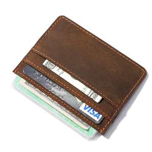 Cartera Inteligente de Cuero Genuino al por Mayor, Mini Tarjetero para Hombre con Logotipo Personalizado - Product Image 3
