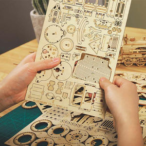 Juguetes de Ensamblaje <span class=keywords><strong>Robotime</strong></span> <span class=keywords><strong>Rokr</strong></span> con Certificado CPC, MC501, Rompecabezas 3D de Madera para Adultos, Modelo de Tren de Vapor - Product Image 3