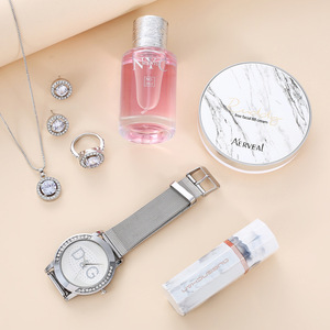 Set di 5 profumi donna di lusso rosa scatola di cuore per regalo regalo per donna e rossetto - Product Image 5