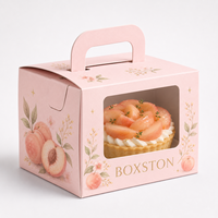 Boîte pliable auto-élevante personnalisée en matériaux recyclés imperméables pour emballage de boulangerie, avec doublure en éponge, fermeture magnétique et poignée pour gâteaux
