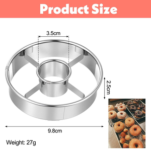 <span class=keywords><strong>Molde</strong></span> <span class=keywords><strong>de</strong></span> cortadores <span class=keywords><strong>de</strong></span> rosquillas <span class=keywords><strong>de</strong></span> 3,86 pulgadas, herramienta profesional para hornear, cortador <span class=keywords><strong>de</strong></span> rosquillas <span class=keywords><strong>de</strong></span> acero inoxidable para rosquillas, bagels, galletas, galletas - Product Image 2