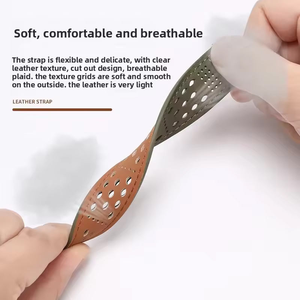 <span class=keywords><strong>Correa</strong></span> Magnética de Acero Inoxidable y Cuero Genuino Premium para Relojes Serie 11, 10, Ultra y SE |   <span class=keywords><strong>Correa</strong></span> Plegable Suave e Impermeable con Hebilla - Product Image 4