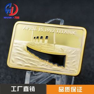 Badge commémoratif Manka Titanic en or plaqué 1 oz .999, artisanat métallique commémoratif - Product Image 3