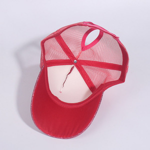 Bán Buôn Mùa Hè Mặt Trời <span class=keywords><strong>Hat</strong></span> Ngoài Trời Lưới Mũ Bóng Chày Tid <span class=keywords><strong>Net</strong></span> Sequins Cap Thoáng Khí Cap Biểu Tượng Tùy Chỉnh 6-Bảng Điều Chỉnh <span class=keywords><strong>Hat</strong></span> Unisex 100 Miếng - Product Image 5