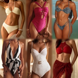 Conjunto de Ropa de Playa de Verano para Mujer, Bikini de Dos Piezas de Poliéster, Estampado Floral, Shorts Coloridos, Colección de Vestidos - Product Image 5