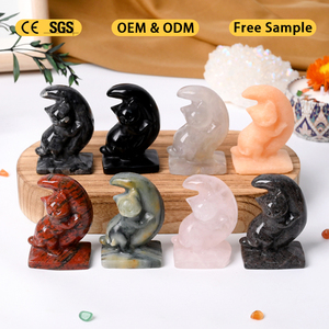 Venta al por Mayor de Cristales Curativos de Alta Calidad, Tallados de Cristal con Forma de Gato Lunar para Decoración del Hogar - Product Image 4