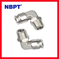 Codo ROSCADO MACHO externo de 90 grados, conector rápido en forma de L, SS 304 316, acero inoxidable, BSP, accesorios de tubería de acero inoxidable