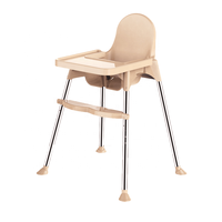 Chaise haute portable pour bébé, chaise haute réglable en plastique pour tout-petit