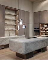 Dalles de sol et comptoirs de cuisine modernes en quartzite jaune Taj Mahal du Brésil, pierre naturelle de luxe, polies, imperméables, en calcite