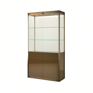 Vitrine en fer 95x45x190cm Bronze Laqué avec éclairage LED et fond en verre - Product Image 2